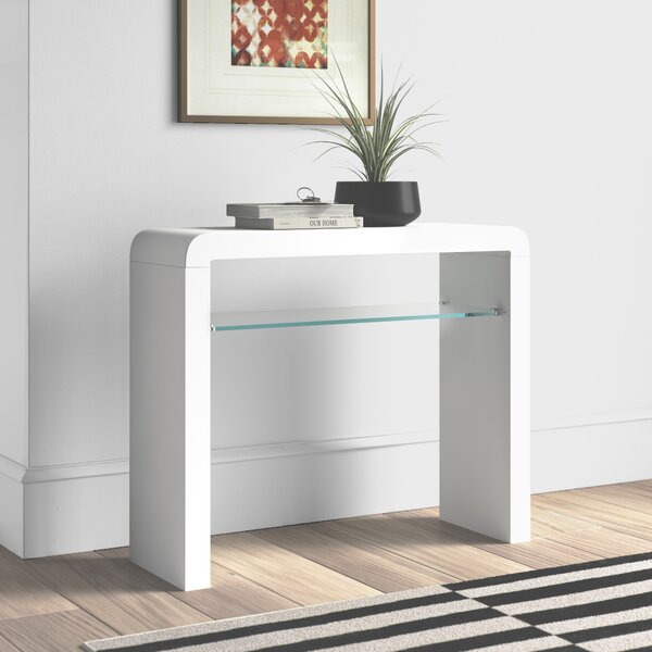 Small white gloss console outlet table